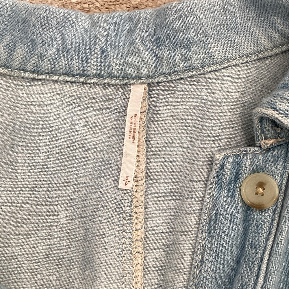 Free People Light Blue Jean Jacket small - Picture 3 of 6